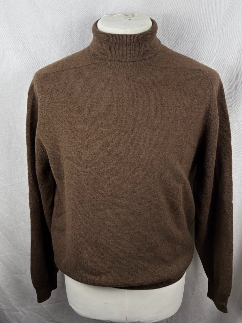 Pringle of Scotland Pure New Wool Brown Turtleneck Sweater Men's 46